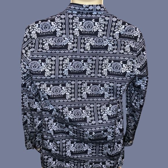 Men’s Versace Logo Slim Fit Button Down Shirt Size Medium - Picture 7 of 7